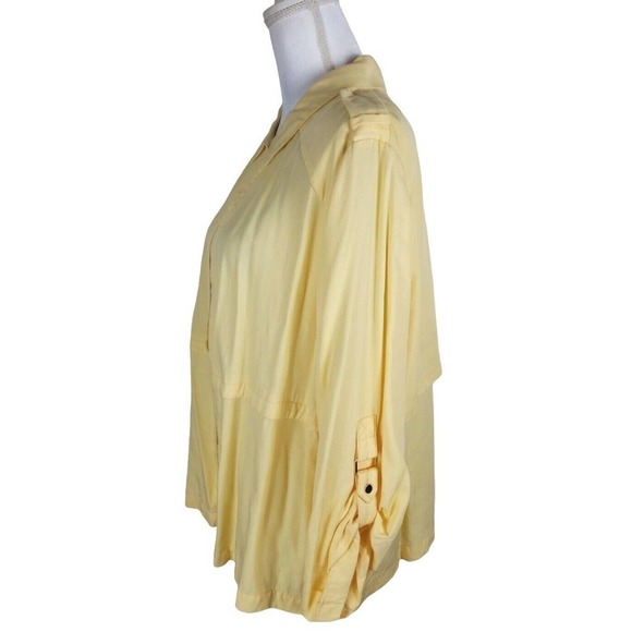 Chico's~Size 3 (XL)~Yellow Unlined Open Front Blazer Collar & Lapels Epaulettess - Picture 8 of 16